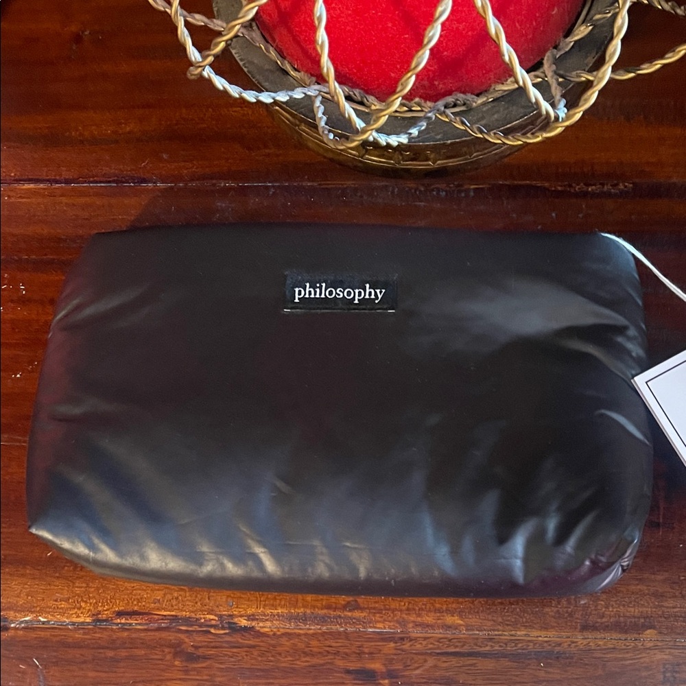 Philosophy Black Quilted Travel Toiletry Bag